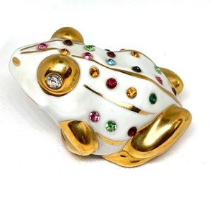 Capodimonte Collezione Polaris Swarovski Frog Figurine